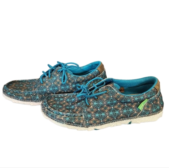 Twisted X Eco Patterned Casual Shoes with Blue Accents Size 6.5 - Picture 1 of 9